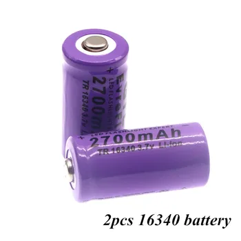 2700mAh Polnilna 3,7 V Li-ion 16340 Baterije Baterija CR123A za LED Svetilka Potovanja Steno Charger16340 Baterija CR123A 3