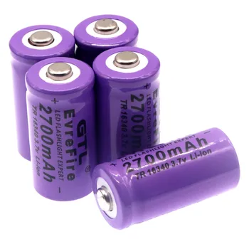 2700mAh Polnilna 3,7 V Li-ion 16340 Baterije Baterija CR123A za LED Svetilka Potovanja Steno Charger16340 Baterija CR123A 5