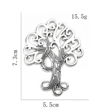 2PCS Kovinski Tree of Life Obesek Crystal Vetru Zvončki Priključek Steni Visi Umetnosti Doma Vrt Dekoracijo DIY Čare Nakit, Izdelava 5