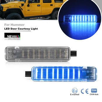 2Pcs Modra LED Vrata z Dovoljenjem Dobrodošli Luči za Hummer H2 2003-2009 Canbus Mlaka Okolja Svetilke Avto Izhod Vnos Razsvetljavo