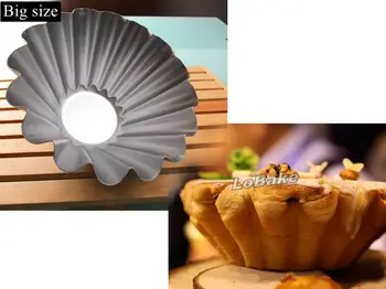 (2pcs/veliko) Big velikosti 7 palcev krog mama cvet oblike aluminija Kokosovo tart Jajce Tart pizza pan mooncake puding cupcake plesni