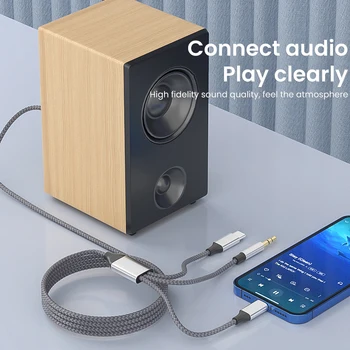 3,5 mm/8Pin/Tip C 3in1 3,5 mm Priključek Aux Kabel Za iPhone, iPad, Tablični Avto Zvočnik Slušalke Avdio Adapter za Huawei Samsung Xiaomi 3