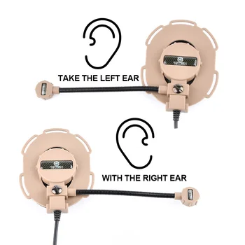 3 Barve Taktično Enostranske Slušalke Bowman GEN 3 Slušalke Komunikacije Slušalke S funkcijo Talkback Mikrofon Bungee Kabel Glavo 3