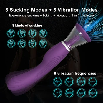 3 v 1 Jezika Lizanje in Sesanje vibrator clitori Bradavico, G-spot Bedak Dildo masturbator sex igrače za ženske Massager Odraslih Izdelki 2