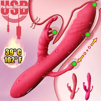 3 V 1 Klitoris Naivnež, Dildo, Vibrator za Žensko G Spot Jezika Lizanje Klitoris Vakuumske Stimulator Spolnih Igrač za Ženska 18 Sex Shop
