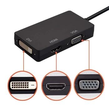 3 V 1 Mini Display Port Pretvornik Moški 20Pin Vhod HDMI/VGA/DVI Adapter za Apple Mac Macbook Air Pro Strele DP za HDMI