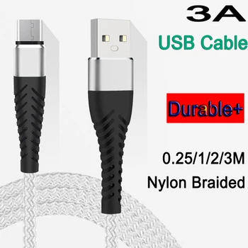 3A USB Tip C Kabel Tipo C Micro USB Kabel 0.25 1 2 3 M Dolgo Mobilni Telefon Kabli Hitro Polnilnik Tipa C Kabel USB-C Podatkovni Kabli