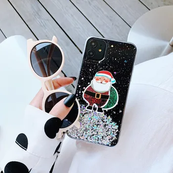 3D Božična Drevesa Santa Claus Bleščice Bling Mehko Telefon Primeru Za Xiaomi Mi 12 11 Ultra Lite Redmi Opomba 11 10 9 Pro K50 K40 K30 3