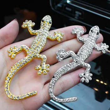 3D Nosorogovo Diamond Kuščar Gecko Avto Nalepke za Dekoracijo Značko Emblem Avto-Styling Kristalno Creative Auto Nalepke Avto Dodatki