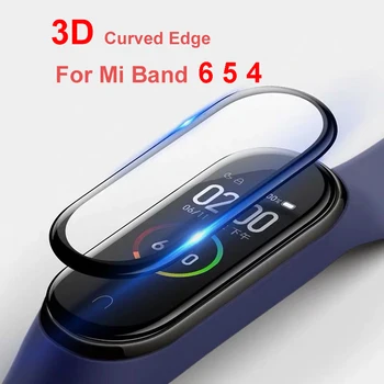 3D Polno Kritje Zaslon Film Za Xiaomi Mi Band 6 5 4 Anti Fingerprint HD Watch Zaščitni Zaslon Patron, Varovalo Za Miband 6 5 4