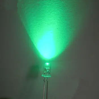3MM LED-Light-Emitting Diode Zeleno Sveti Zeleno Luč Označeno Svetlobna Cev 100 KOS / 1 Lot