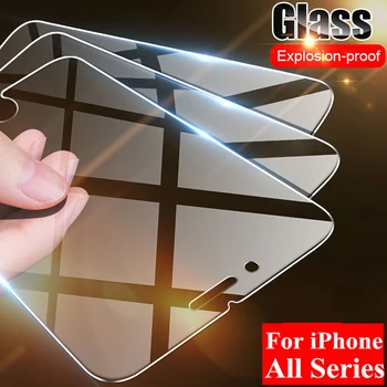 3PCS Polno Kritje Kaljeno Steklo Na Za iPhone 6 6S 7 Plus 8 XR Zaščitnik Zaslon Na iPhone X XR XS MAX 11 12 13 Pro Max Stekla