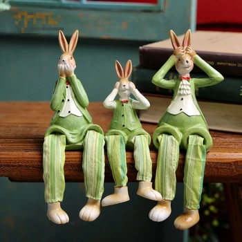3Pcs Ustvarjalne tri št zajci ornament visi stopala zajec dekoracijo velikonočni zajček opremljanje doma