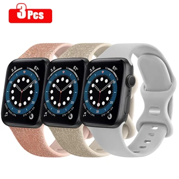 3Pcs/veliko Silikonsko Zapestnico Band Za Apple Watch Trak 7 6 5 4 3 2 SE 42MM 38 MM 44 MM 40 MM Trak Za iWatch 41MM 45MM Watch correa