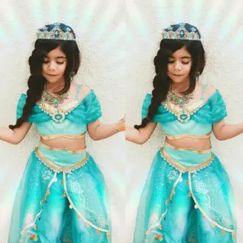4-8 Let Lep Otroci Baby Dekleta Princesa Cosplay Kompleti Oblačil Risank Pustna Cosplay Kostum Stranka Obleke