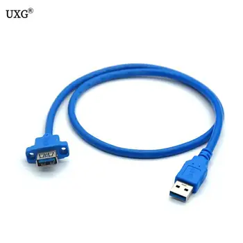 40 cm USB 3.0 Kabel Podaljšek, Moški-Ženska M/F Folijo+Pleteni Zaščiteni Z Vijakom Panel Mount