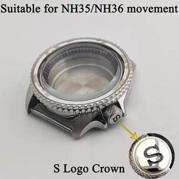 41.5 mm watch primeru, fit NH35 NH36 gibanje safirno steklo prekrita iz nerjavečega jekla seiko nadomestni deli primeru