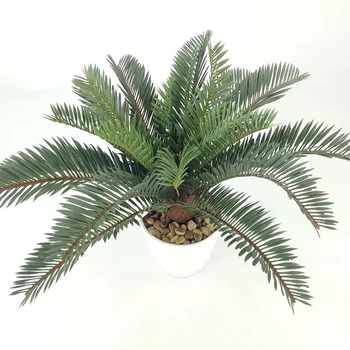 45 cm Tropske Palme Umetne Rastline Ponaredek Cycad Drevo Plastičnih Palmovih Listov Zelene Kokosovo Rastlin Za Dom Vrt Poroko Dekor 0