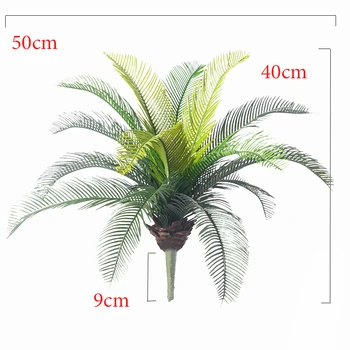 45 cm Tropske Palme Umetne Rastline Ponaredek Cycad Drevo Plastičnih Palmovih Listov Zelene Kokosovo Rastlin Za Dom Vrt Poroko Dekor 4