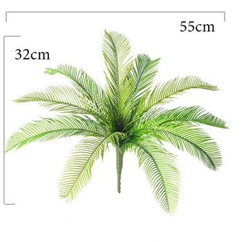 45 cm Tropske Palme Umetne Rastline Ponaredek Cycad Drevo Plastičnih Palmovih Listov Zelene Kokosovo Rastlin Za Dom Vrt Poroko Dekor 5