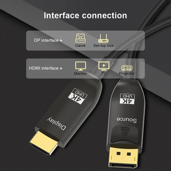 4K DP za HDMI je združljiv 2.0 Fiber Optic Cable 4K 60Hz Inženiring Skladu Doma za Izboljšanje HD Audio Kabel HDR 18Gbps DisplayPort 3
