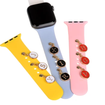 5 Barv 26 Pismo Traku, Dekorativne Šapa Sponke za Apple Watch Band Čar Kovine, Nakit, Dodatki za Iwatch Silikonska Zapestnica
