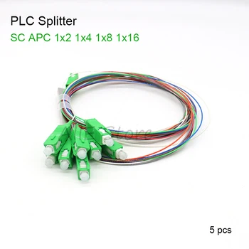 5 Kos/Veliko 1X2 1X4 1X8 1X16 1X32 PLC Optični Delilnik SC/APC SM 0,9 mm G657A1 PVC 1m FTTH PLC splitter sc apc connectoFree dostava