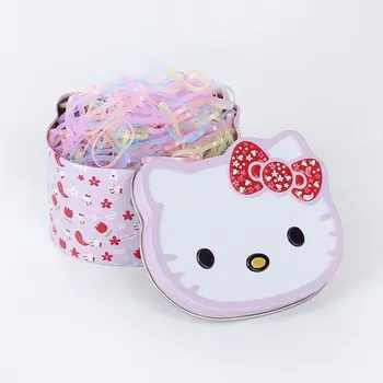 500Pcs Mini Rubber Band Risanka Kawaii Hello Kitty Okrogla Železa Polje Lasje Okras Glavo gumico za Odrasle in Otroke