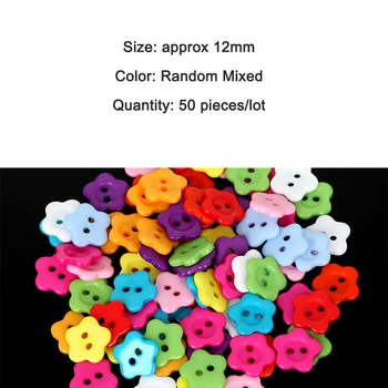 50pcs 2-Luknje Plastični Gumbi 12 mm Dekorativni Cvet Gumb za DIY Pribor za Oblačila Costura Botones Okrasite bottoni botoes