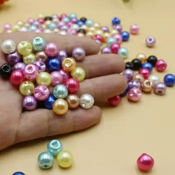 50pcs 6/8/10/12mm pearl gumb v Barvita poročno dekoracijo strani luknjo za Šivanje gumbov oblačilo obrti gumbi album accessor