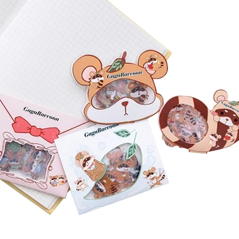 50pcs/paket Kawaii Malo rakun prozorno nalepko Načrtovalec DIY Scrapbooking Dnevnik Dekoracijo Zvezek Nalepke Darila za Otroke