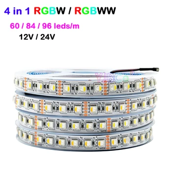 5M RGBW/RGBWW 4 barve v 1 LED Trakovi, Trak, 60/84/96leds/m 5050 SMD visoko prilagodljiv svetlost Luči Bar DC 12V 24V IP30/65/IP67