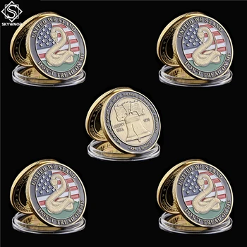 5PCS 1776 Ameriški Kača Liberty Bell Medaljo Spominski Kovanec Darilo Zbirka Valuti Vojaške Značko