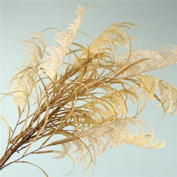 5pcs Plastičnih Reed Rastlin Umetno Bulrush Zelenja Travo Phragmites za Poroko Cvetlični Aranžma, Dekoracija