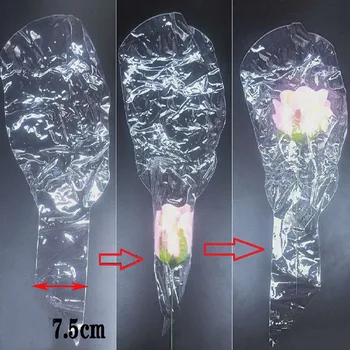 5pcs/set 50 cm Umetne Vrtnice Cvetovi Ponaredek Vrtnice Svile Cvetja Plastičnih Dolgo Steblo Svilenih Vrtnic za LED Svetlobna Balon Rose Šopek 1