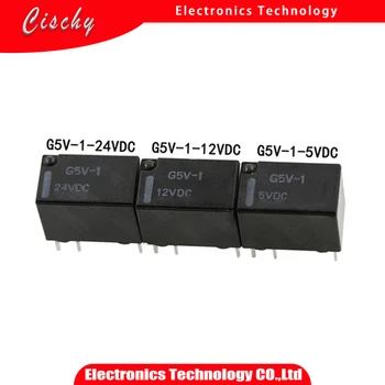 5PCS/VELIKO G5V-1-5VDC G5V-1-12VDC G5V-1-24VDC G5V-1 5VDC 24 v enosmerne napetosti 12VDC 6Pin SPDT Mini Signal Rele Za PCB