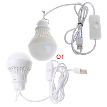 5W 10 LED Varčevanje z Energijo USB Žarnica Svetlobo Kampiranje Domov Noč Svetilka Kavelj Stikalo