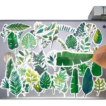 60pcs Lepe Zelene Rastline Listi Smešno Ročno Sestavljen Vzorec Mini Dnevnik Album Tiskovine Telefon, Laptop Primeru Nalepke za Igrače za Otroke 1