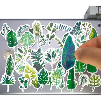 60pcs Lepe Zelene Rastline Listi Smešno Ročno Sestavljen Vzorec Mini Dnevnik Album Tiskovine Telefon, Laptop Primeru Nalepke za Igrače za Otroke 2