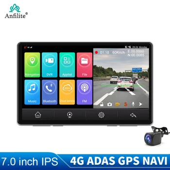 7 palčni 4g Dash Cam avto black box, Dvojno Objektiv wifi Android 8.1 1080P Kamera Snemalnik ADAS GPS Navigacija RAM 2G ROM 32 G avto Dvr