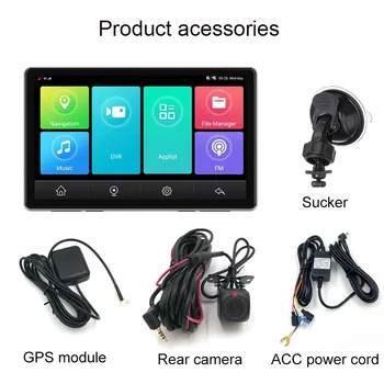 7 palčni 4g Dash Cam avto black box, Dvojno Objektiv wifi Android 8.1 1080P Kamera Snemalnik ADAS GPS Navigacija RAM 2G ROM 32 G avto Dvr 5
