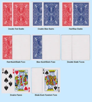 8 Kos Magic Kartic Posebne Sohe Karte Čarobne Trike, Rdeče/Modri, Dvojni Obraz/Nazaj/Prazno, Obraz/Prostor Za Čarovnik Rekviziti 0