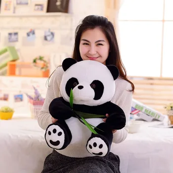 9-20 cm Srčkan Panda Plišastih Igrač Z Listi Bambusa Nosi Mehko Blazino Cartoon Živali Panda Polnjene Obesek Smešno Lutka Igrača za Otroke Darila 3