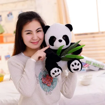 9-20 cm Srčkan Panda Plišastih Igrač Z Listi Bambusa Nosi Mehko Blazino Cartoon Živali Panda Polnjene Obesek Smešno Lutka Igrača za Otroke Darila 4