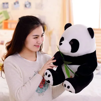 9-20 cm Srčkan Panda Plišastih Igrač Z Listi Bambusa Nosi Mehko Blazino Cartoon Živali Panda Polnjene Obesek Smešno Lutka Igrača za Otroke Darila 5
