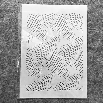 A4 29 cm 3D Vijugasto Pika Teksturo DIY Layering Matrice Stensko Slikarstvo Album Kolorit Reliefi Album Dekorativni Predlogo
