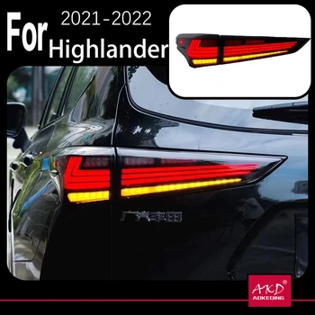 AKD Modela Avtomobila za Toyota Highlander LED Rep Svetlobe 2021 Lexus Design Zadaj Lučka DRL Dinamičnih Signalov Zavore Povratne Dodatki