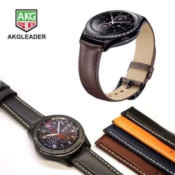 AKGLEADER Watchband Za Samsung Galaxy Watch 46MM Prestavi S3 22 mm Pašček za Zapestje Pravega Usnja Zapestnica Za Huawei Watch GT Amazfit