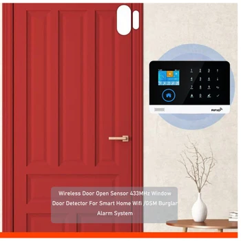 Alarm Vrata detector Brezžični senzor vrata, okna senzorski detektor 433MHZ za alarmni sistem 4
