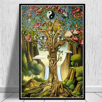 Alex Siva Psihedelični Trippy Drevo Življenja Modularni Slike Sodobne Dom Dekoracijo Sten Umetniško Platno Natisne Slikarstvo Spalnica Plakat
